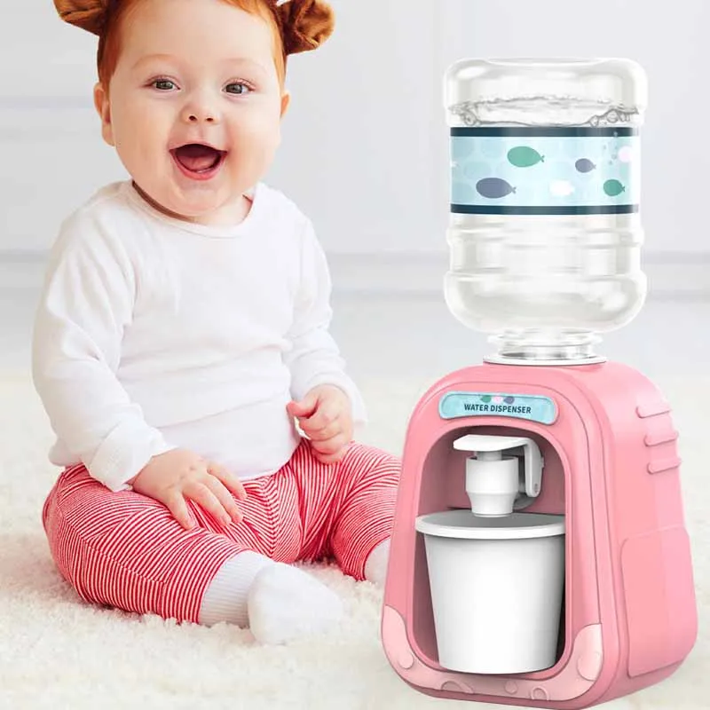 1Pcs Pink/Green Children  Mini Cute Water Dispenser Kitchen Simulation Toy Children Kid Gift Water Juice Milk Drinking Machine