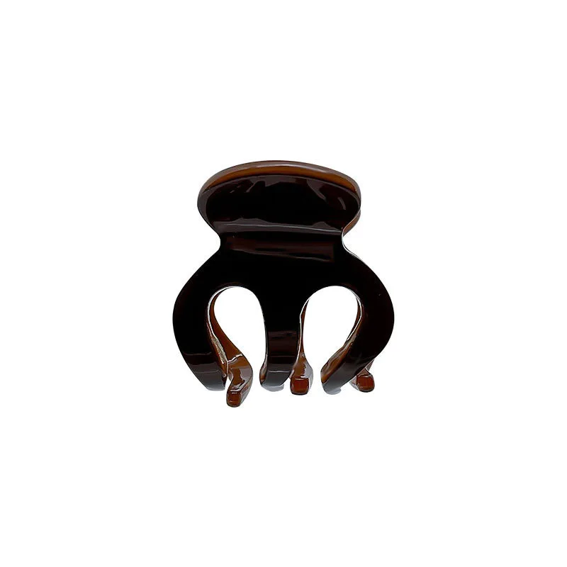 Deep Coffee Chocolate Large Grip Clip Temperament Brown Acetate Rear Head Shark Clip