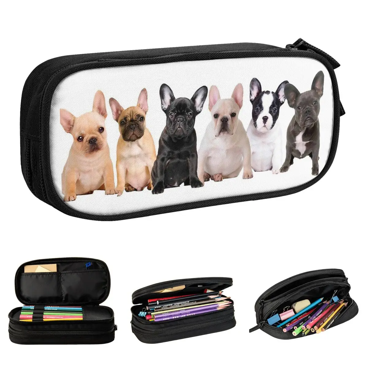 Lovely French Bulldog Pencil Cases Dog Lover Cute Animal Pencilcases Pen Box Big Capacity Bag Students School Gift Stationery