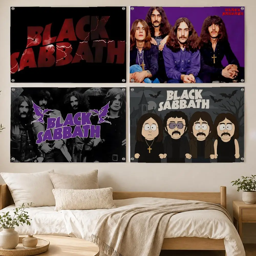 Black Sabbath Heavy Metal Flags Room Bedroom Home Outdoor Wall Hanging Concert Printed Background Decoration Art Banne