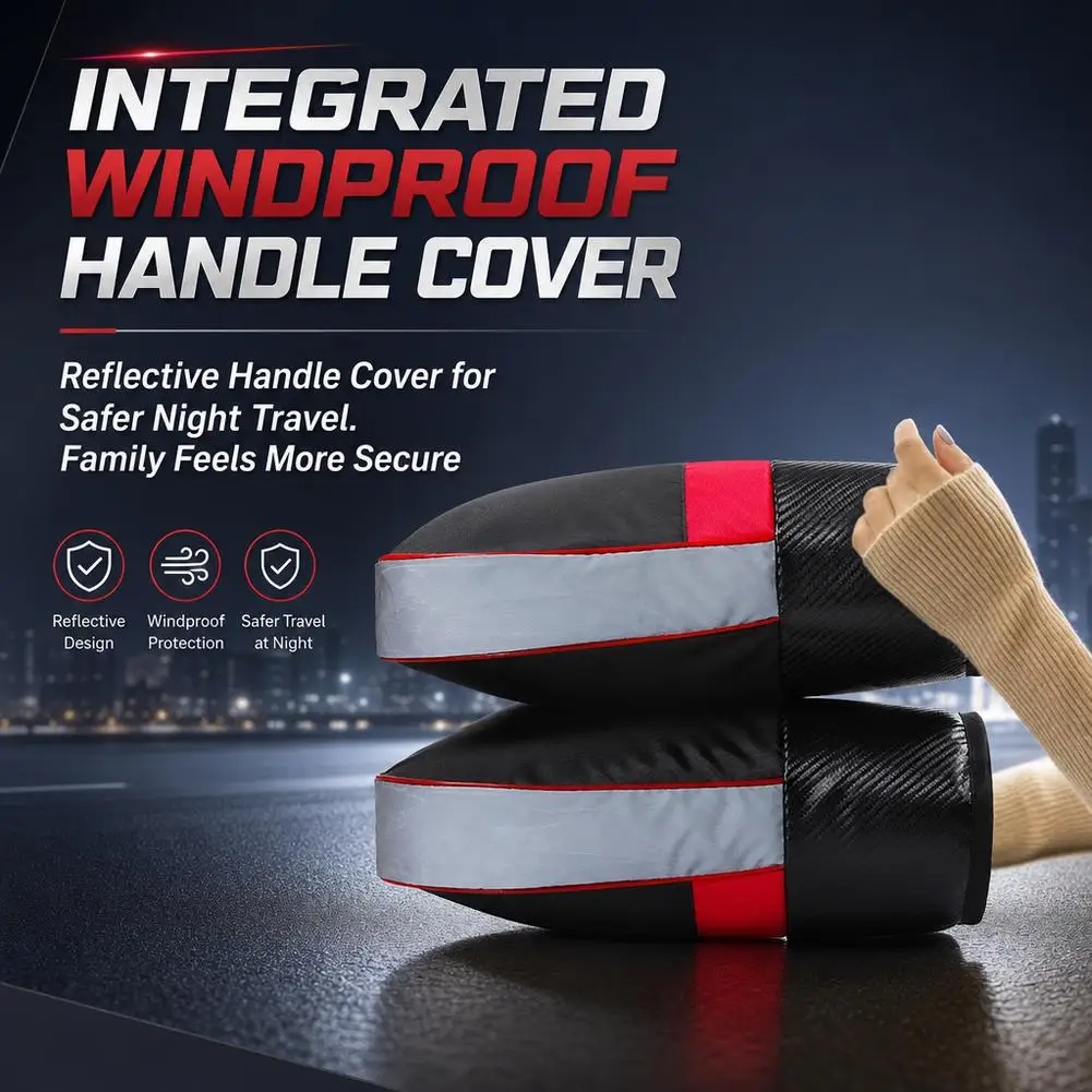 1pair Handlebar Gloves Motorcycle Winter Handlebar Covers Thick Warm Grip Handle Bar Muff Rainproof Winter Warmer Gloves