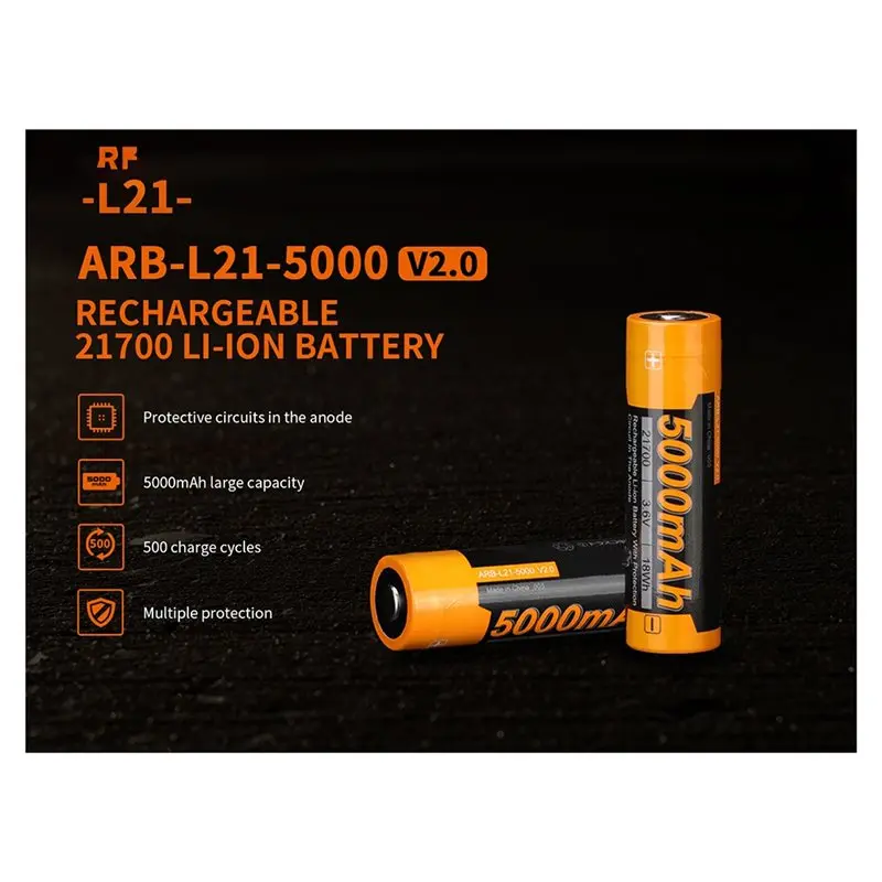 New Design~ ARB-L21-5000 V2.0 Rechargeable Li-Ion Battery For Flashlight