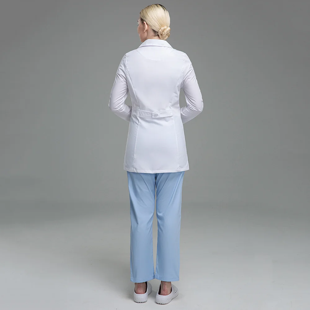 Manteau de laboratoire à manches longues pour femmes, vêtements de travail pour médecins, vêtements médicaux, rayé, blanc, haute qualité, établissement de toilettage pour animaux de compagnie