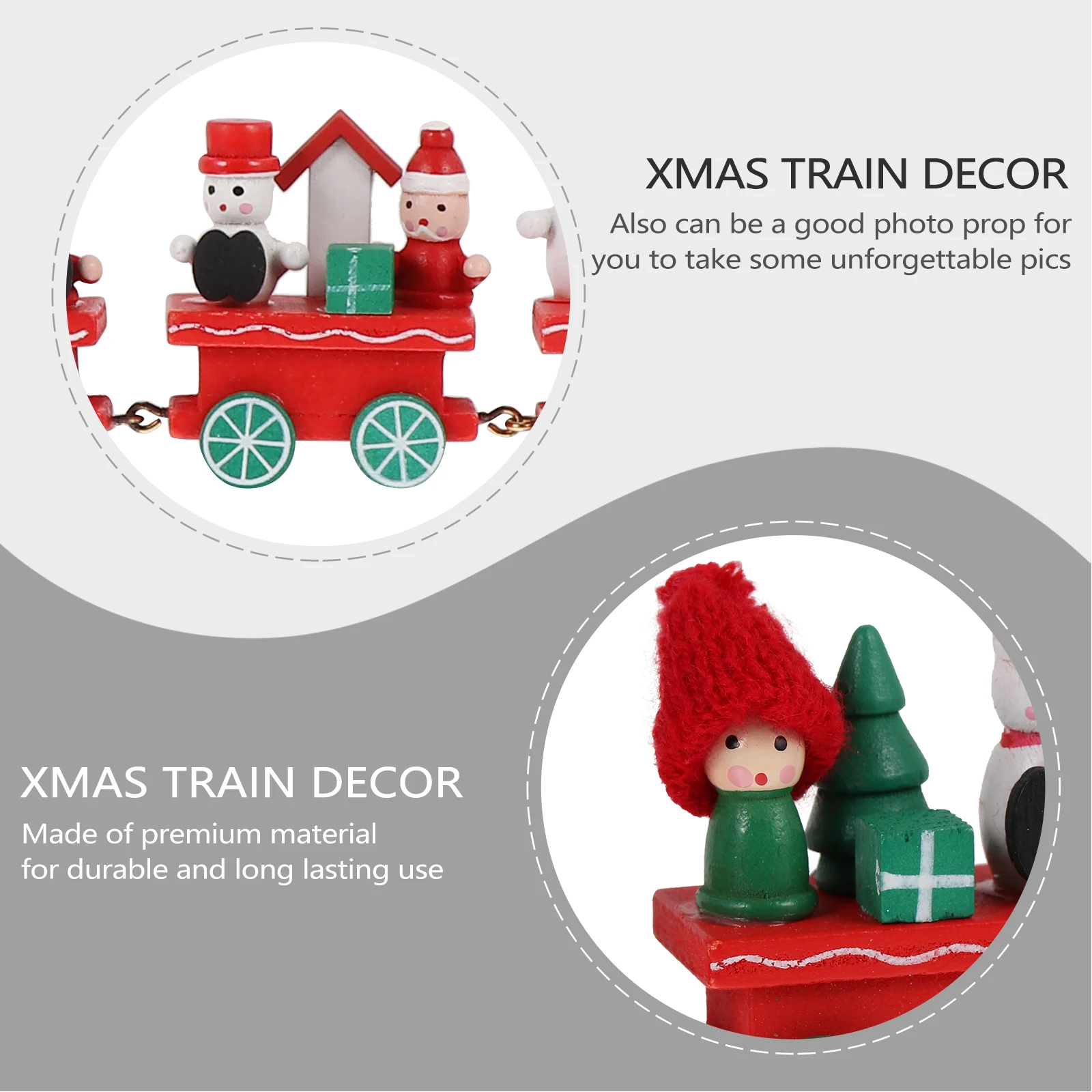 

1pc Wooden Train Desktop Adornment Xmas Ornament For Xmas Wooden Train Ornament Kids Gift Red Non-Fading