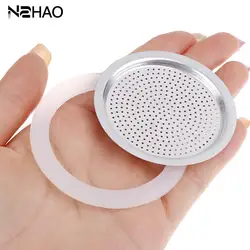 1PCS Silicone Gaskets And Aluminum Filter Moka Coffee Bottle Sealing Ring For 1/2/3/6/9/12 Cup Moka Pot Accessories