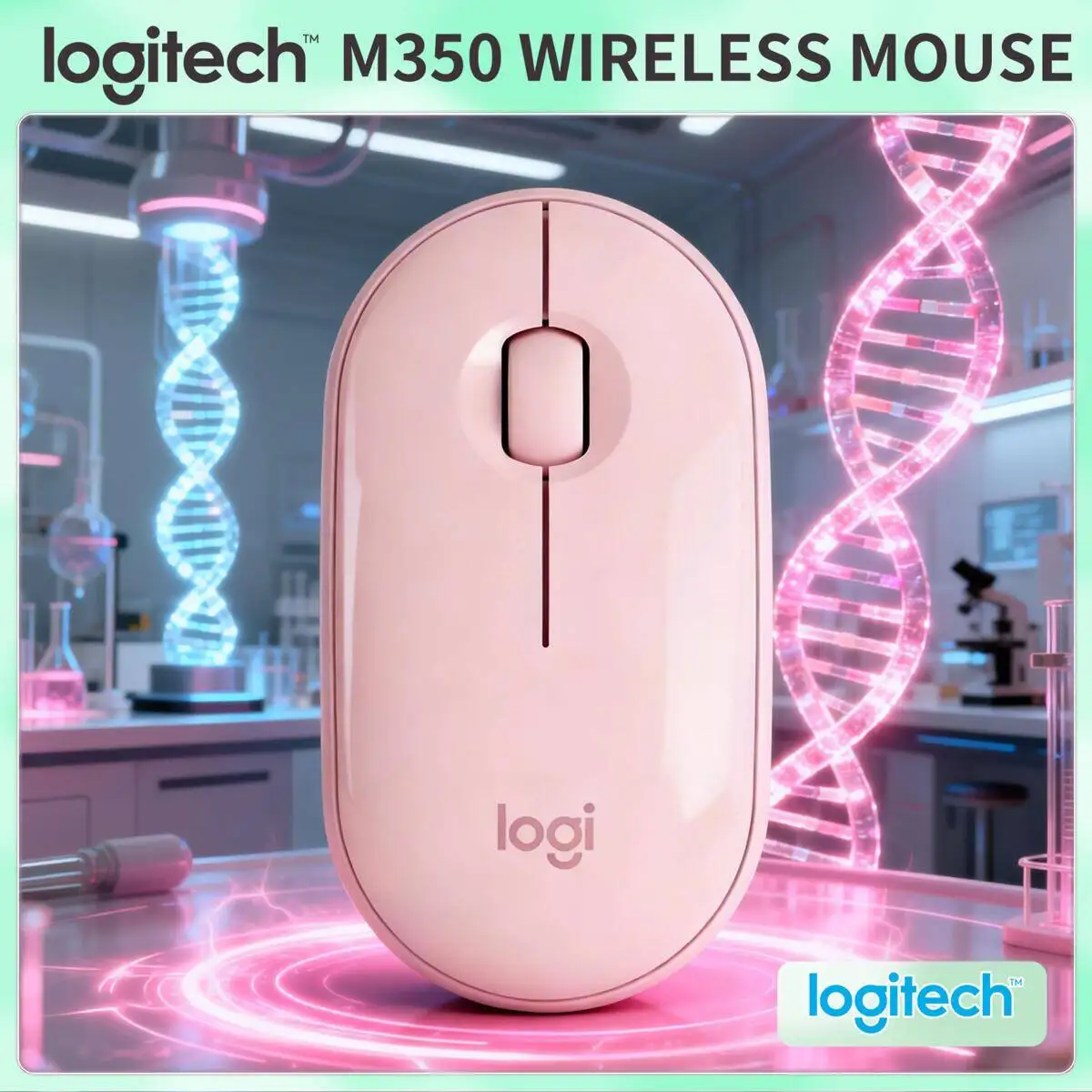 

Bluetooth-мышь Logitech M350, компактная, бесшумная, синхронизация нескольких устройств, быстрая прокрутка для ПК, Mac, ноутбука, офиса, дома, ежедневного использования