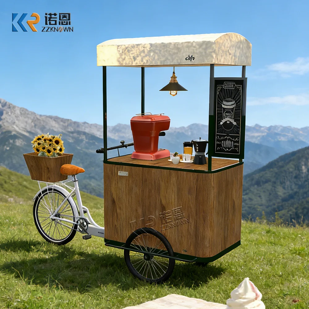 

Modern Portable Food Cart High Quality Mobile Dessert Snack Coffee Kiosk Urban Vendor Station Ice Cream Cart For City Events