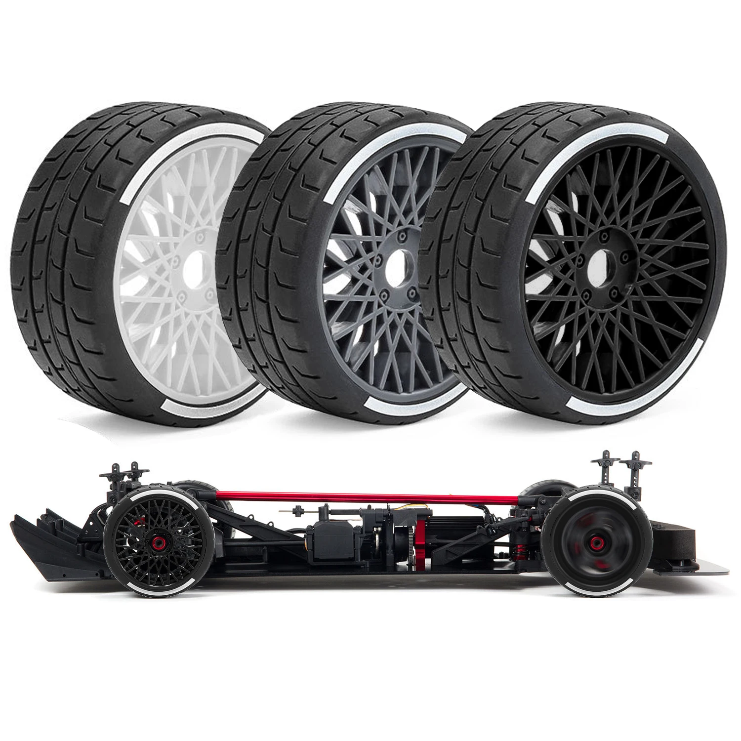 4pcs RC Highway Wheel & Tire Set with 17mm Hex for ARRMA 1/8 Typhon 6s BLX 1/7 Infraction 6S BLX Limitless RC Car Upgrade Parts
