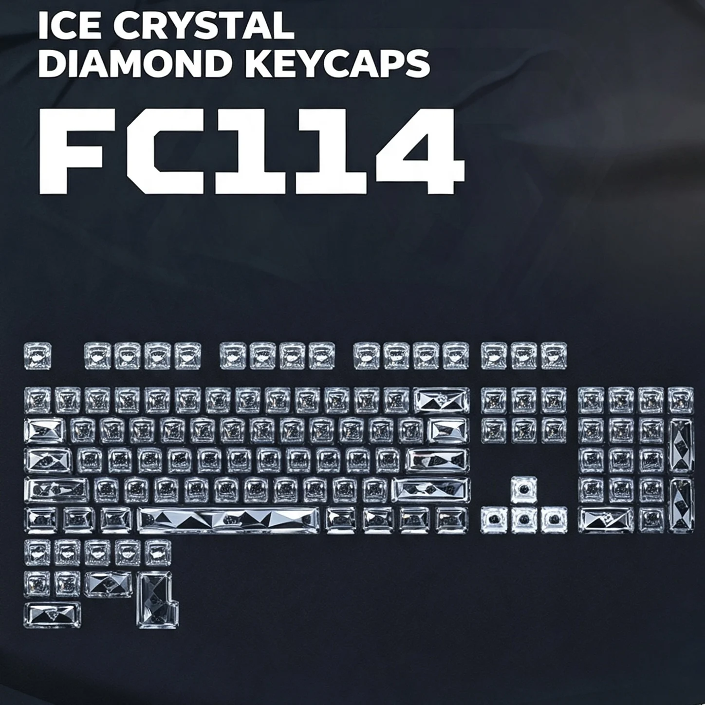 Ajazz FC114 Diamond Keycap PC High Transparency and Transparency Compatible with Various Matching Mechanical Keypads