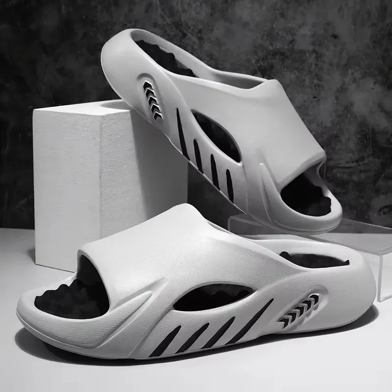 شبشب رجالي صيفي للمشي لمسافات طويلة في الأماكن المغلقة أو الهواء الطلق على الشاطئ، شبشب تدليك EVA غير رسمي، نعال ناعمة ومريحة، مقاس كبير 44-45 #1