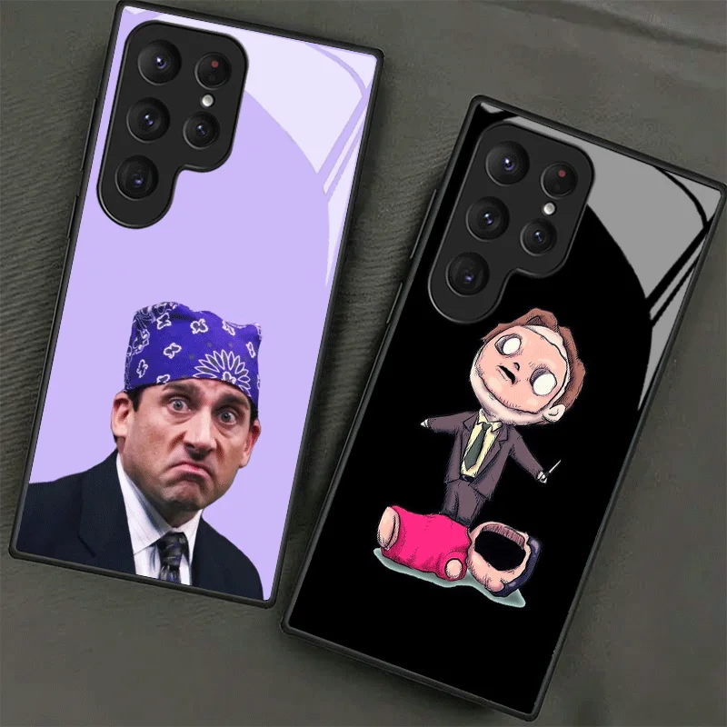 The Office Tv Show Tempered Glass Phone Case for Samsung Galaxy S24 S25 S26 Ultra Edge S23 FE S22 Plus S21 + S20 Shockproof Cove
