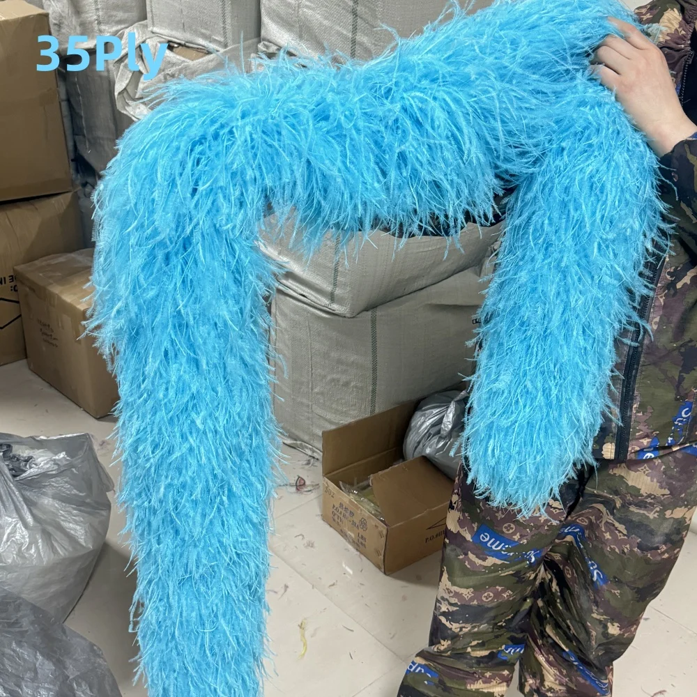 6 to 35 Ply Luxury Ostrich feathers boa Shawl for Costume Dress Sewing Accessory Natural Ostrich Feather Shawl Colored 2 Meters