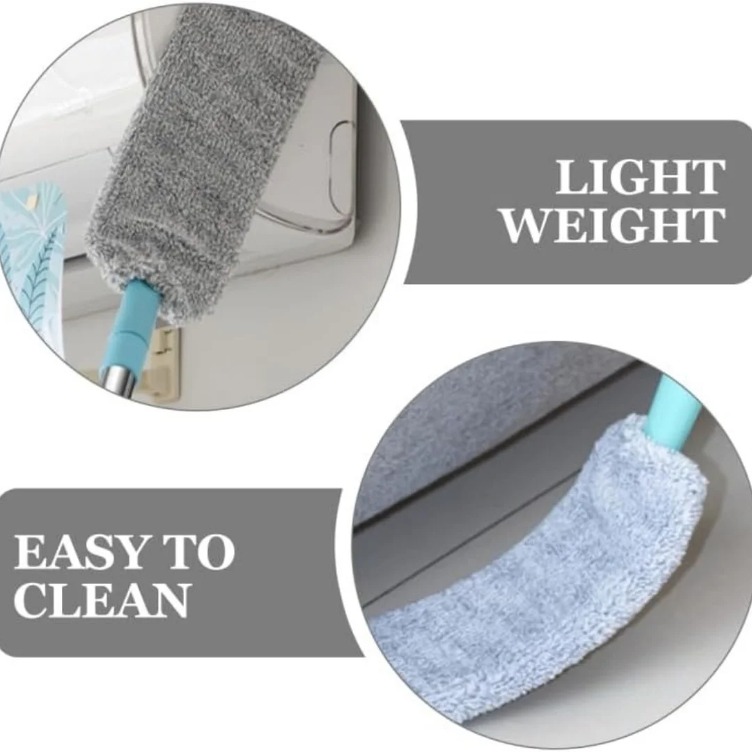 Retractable Gap Dust Cleaner Under Appliance Microfiber Duster Dust Brush with Extension Pole Cleaning Duster for Bed High Ceilings Furniture Bottom Household Gap Duster Gray