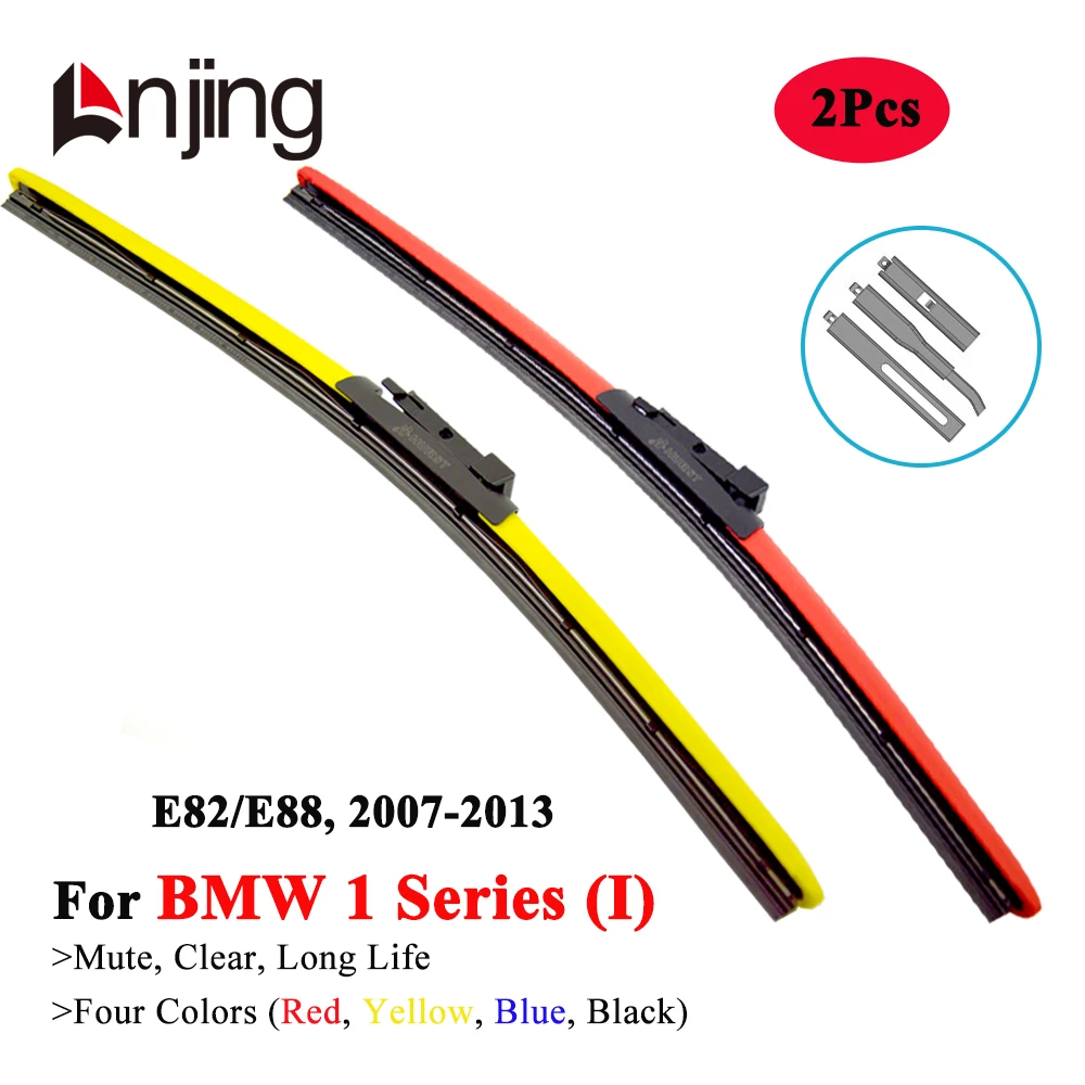 

LNJING Colorful Wiper Blades for BMW 1 Series E82 E88 Coupe Convertible 2007 2008 2009 2010 2011 2012 2013 Car Replacement Parts