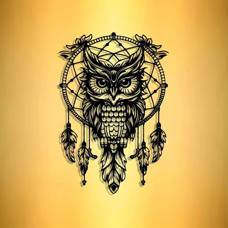 1pc wrought iron wall decoration owl, suitable for living room, bedroom, suitable for animal lovers, ideal housewarming
