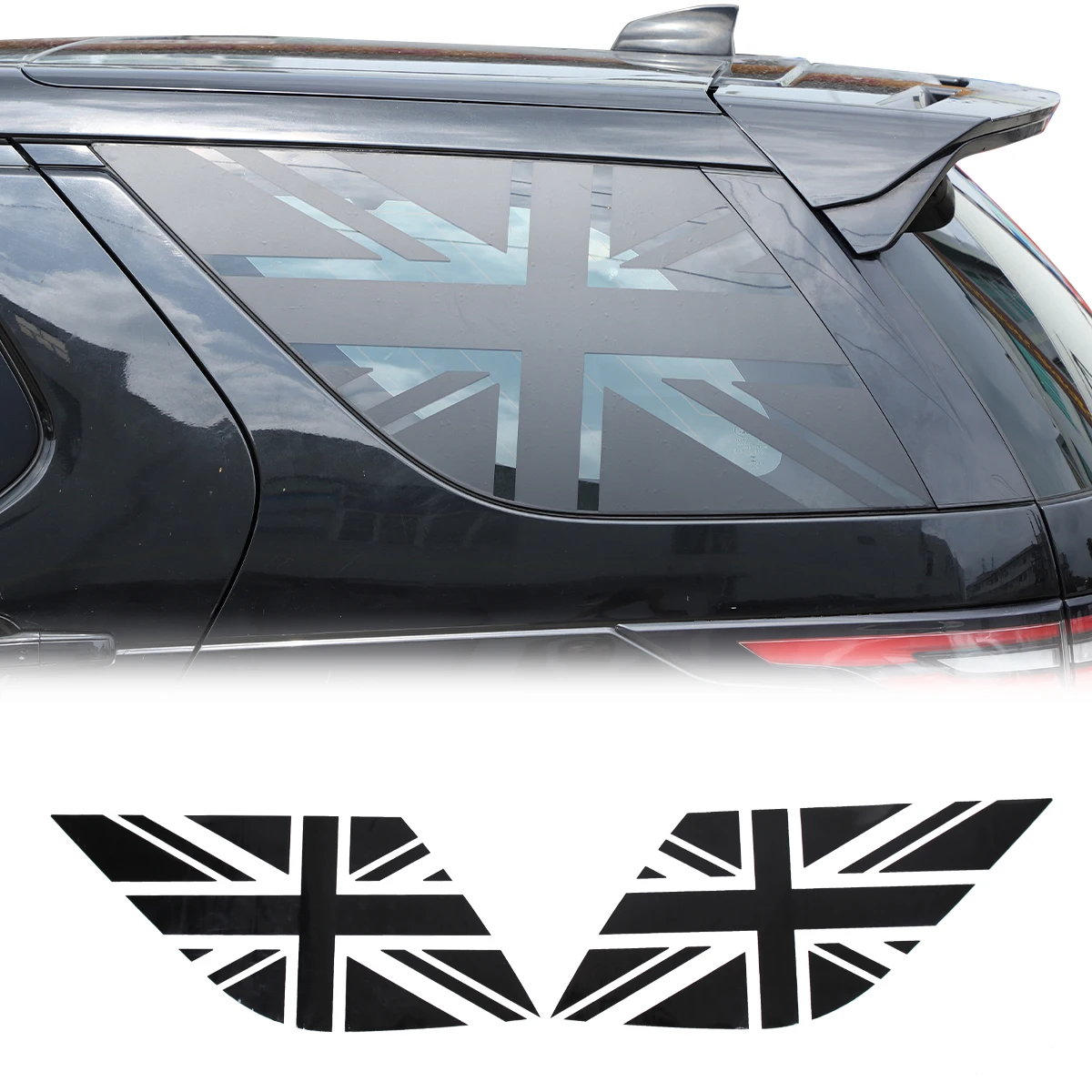 

Car Rear Window Decoration Stickers USA UK Flag Decals Exterior Accessories For Land Rover Discovery 5 2017-2023