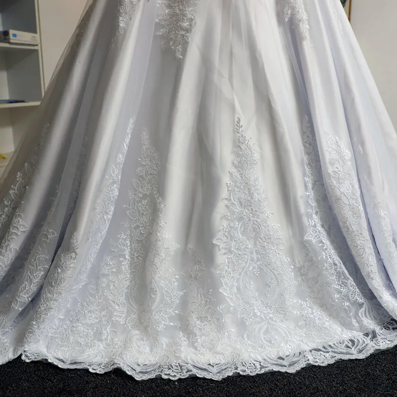 Vestido De Novia De manga larga De encaje, bola gótica, boda, corte, tren, abalorios De Apliques De encaje, 2020