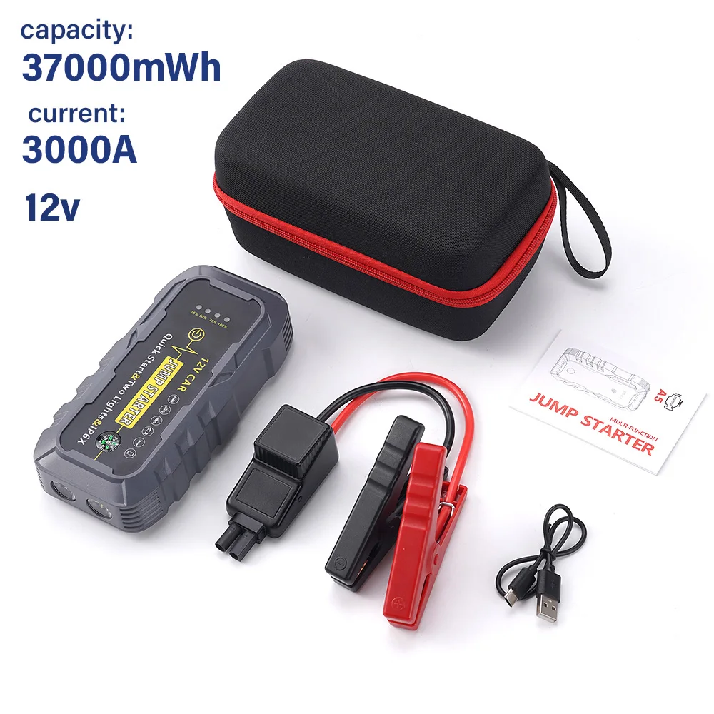 

Аварийное зарядное устройство для аккумуляторов 12 В, 3000 А, 37000 мВтч для автомобилей, аварийные стартеры 12 В, банки питания, светодиодные осветительные приборы