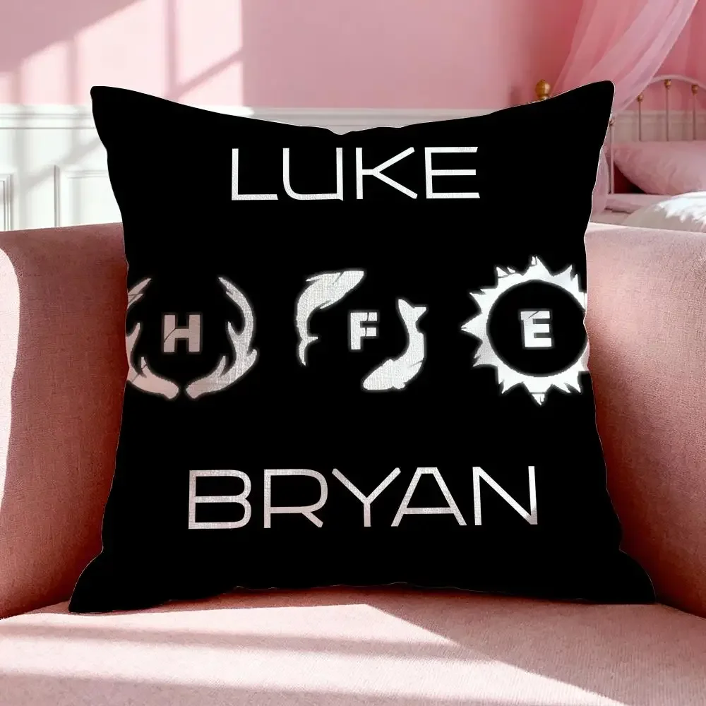 Singer L-Luke Bryan Double-sided Printed pillow cover Short plush Suitable living rooms bedrooms sofas throw cushion cover