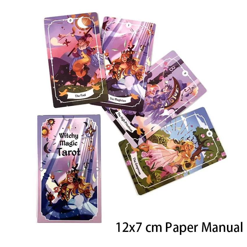 12x7 Witchy Magic Tarot Card Games Paper Manual