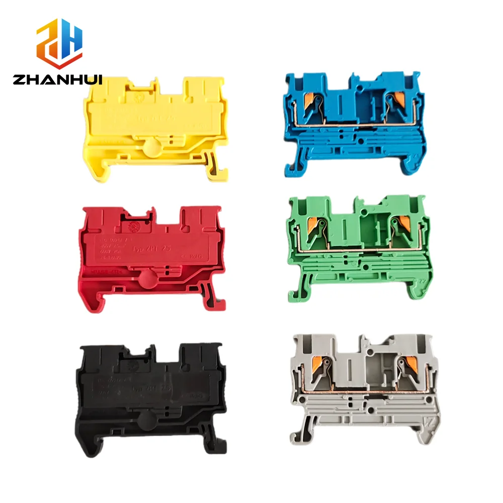 10 Stück PT2.5 Push-in-Klemmenblock – 2,5 mm² 12AWG Durchgangsdrahtverbinder für NS35 DIN-Schienenmontage