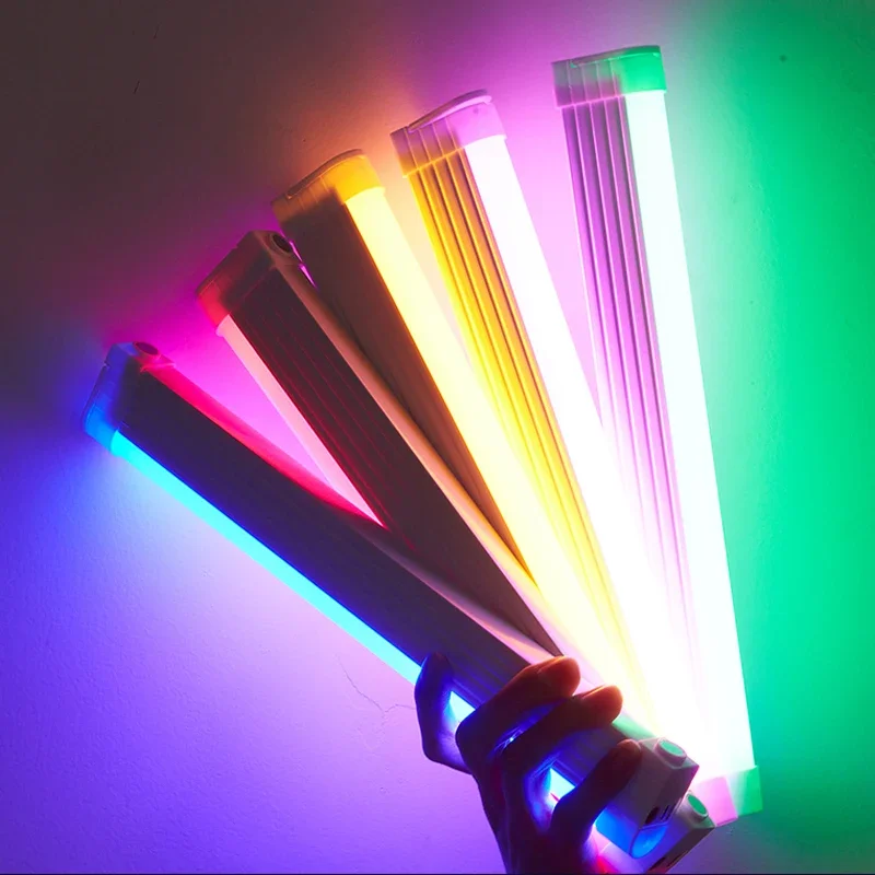 RGB LED Photography Lighting Portable Wand Handheld USB Rechargeable With Remote Control Adjustable Color Home LED Video Light