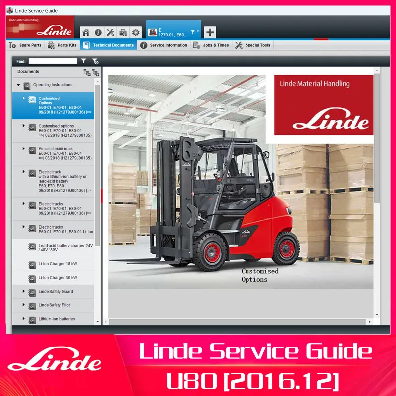

Linde Service Guide LSG v5.2.2 U80 [12.2016] forklift truck parts catalog service&repair manuals wiring and hydraulic diagrams