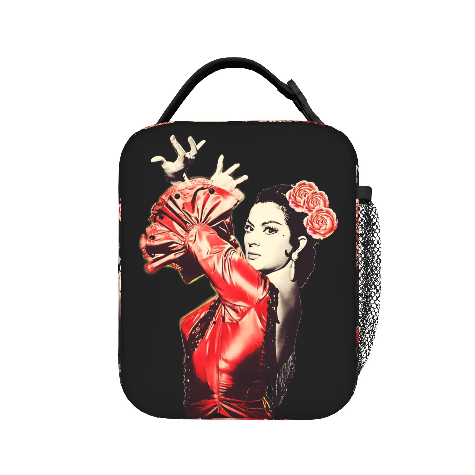 Lola Flores Red Dress Transparent Insulated Lunch Bag High Capacity  Meal Container Thermal Bag Tote Lunch Box  Food Storage Bag