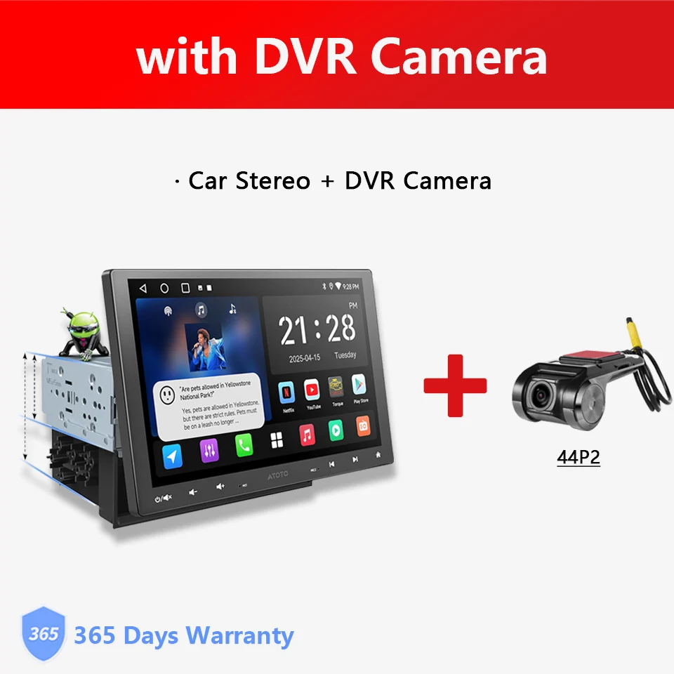 Androidカーラジオ 10インチ シングル1DIN Apple CarPlay Android Auto