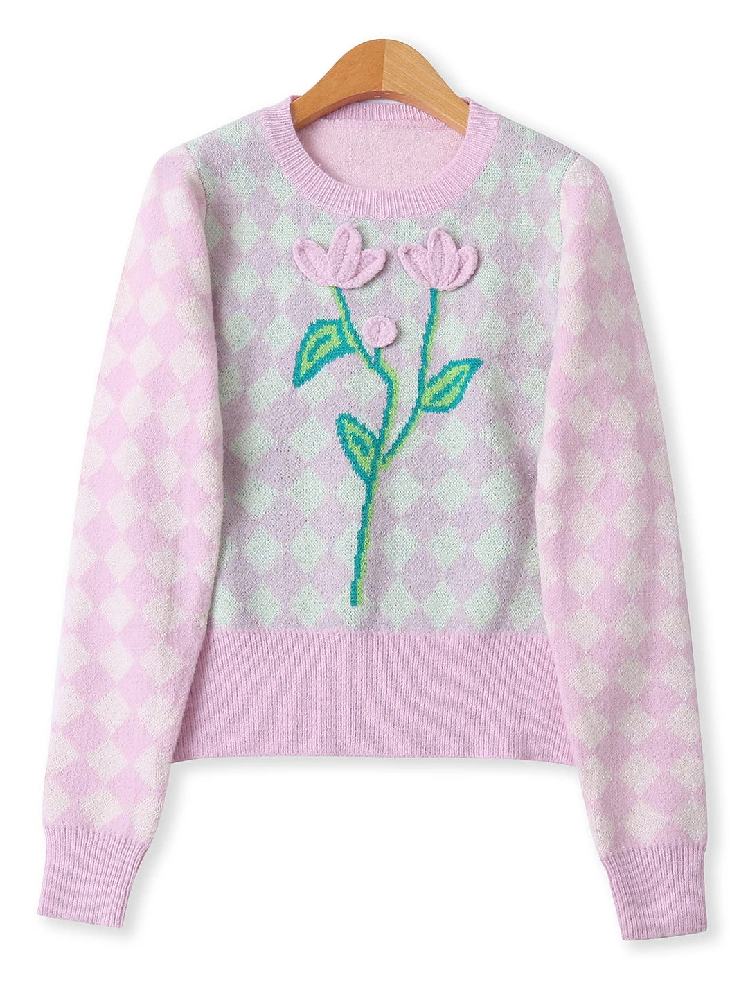 

3D Knitted Slim Fit Long Sve round Ne Sweater Faionable Versatile Women's Autumn New Sle Commute Sle Single Piece