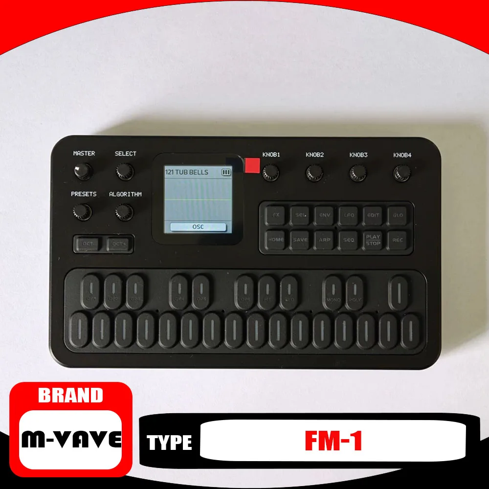 M-Vave Fm-1 Effect Pedal Bluetooth Synthesizer 12h Battery 6-Operator Speaker Midi 32-Algorithm 128 Preset Built-In Simple