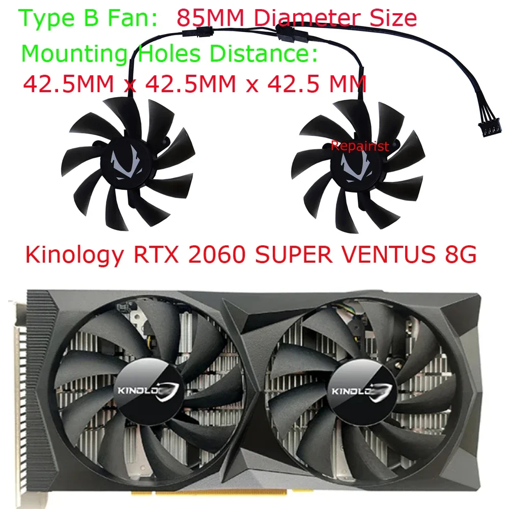 2Pcs/Set,CF9015H12S,XY-D09015B,VGA Graphics Cooler,Video Card Fan,For Kinology RTX 2060 SUPER VENTUS 8G