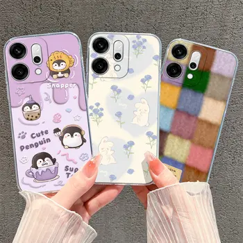 Pouzdro pro OPPO Reno 14F 14Pro s roztomilým pejskem a květinou, odolné proti pádu, minimalistické, průhledné, odolné proti pádu, pro OPPO Reno 14 Pro, Reno14F, kryt 8 nejlepší prodej roztomilý kryt na telefon OPPO - №8