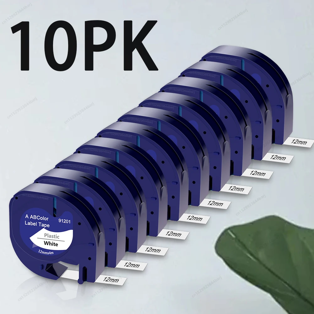 3/5/10 pièces compatibles avec les recharges Dymo Letratag 91201 91331 S0721660 ruban pour étiqueteuse plastique blanc 12mm pour imprimante Dymo LT100H