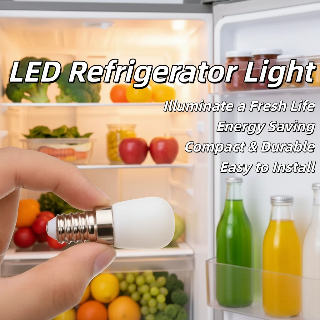 Mini Bombillas LED 2W E14/E12 T22 AC110V-220V DC12V/24V 2835 SMD Lámpara LED de Rosca para Refrigerador y Congelador