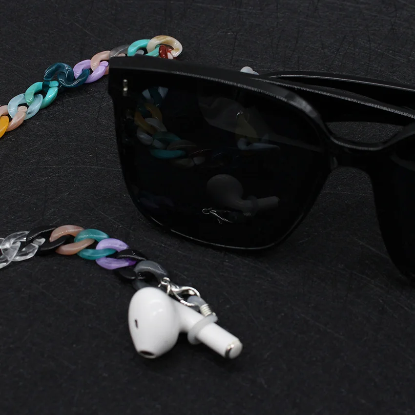 Trendy Acrylic Crystal Sunglasses Glasses Chain Mask Hangs Cord Strap Eyepieces Neck Fashion Lanyard Women Jewelry Accessories