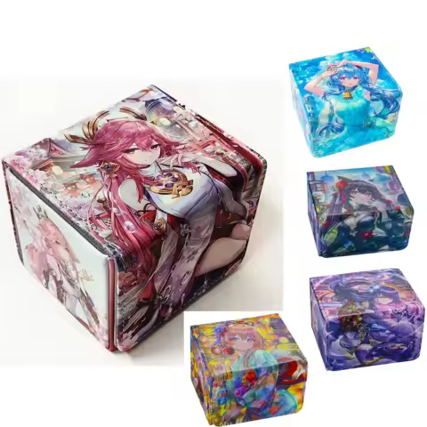 Genshin Impact Naganohara Yoimiya Yae Miko Ganyu Keqing Raiden Shogun Deck Box Yugioh OCG Pokemon PTCG Trading Cards Storage Box