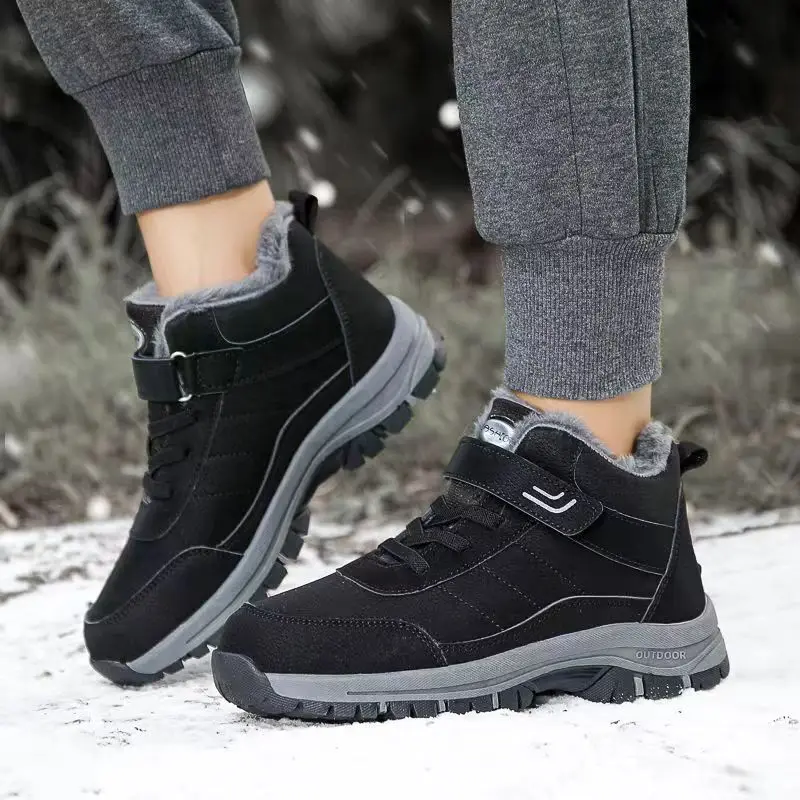 

Зимняя обувь для пожилых людей, старая пекинская тканевая обувь, мужская хлопчатобумажная обувь, на флисовой подкладке, теплая, водонепроницаемая, нескользящая, зимние ботинки для родителей среднего и пожилого возраста