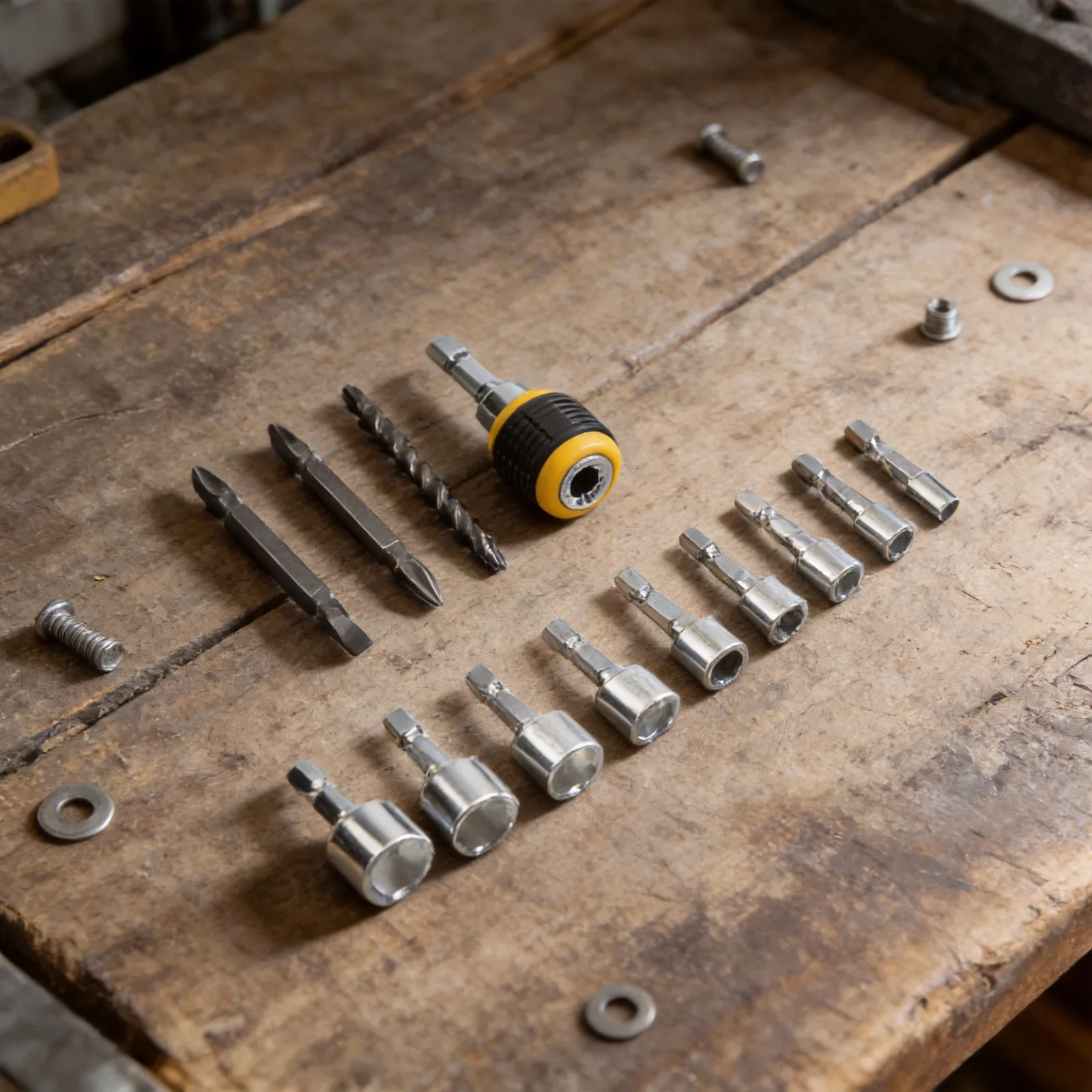 Hex Shank Sockets AS SHOWN Socket Wrench Set 5mm-13mm 9 Sockets 13-piece Hex Shank Design Carbon Steel Metric Sizes