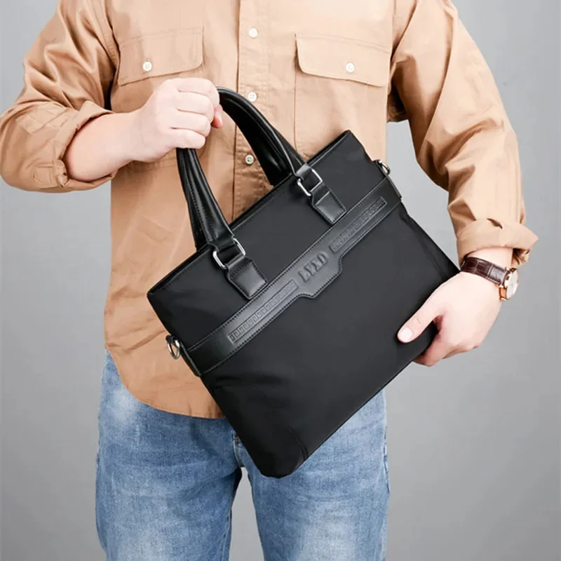 Fashion New Men's Briefcases With Zipper Business Laptop Handbag Casual Male Shoulder Crossbody Office File Bag