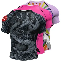 CODY LUNDIN Men Sports Short Sleeve T-shirt Men Sublimation BJJ Rash Guard Compression No Gi Jiu Jitsu Rashguard for MMA Clothes
