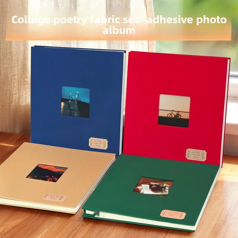 Double-sided adhesive fabric-covered self-adhesive photo album DIY illustration photo storage book commemorative album card book