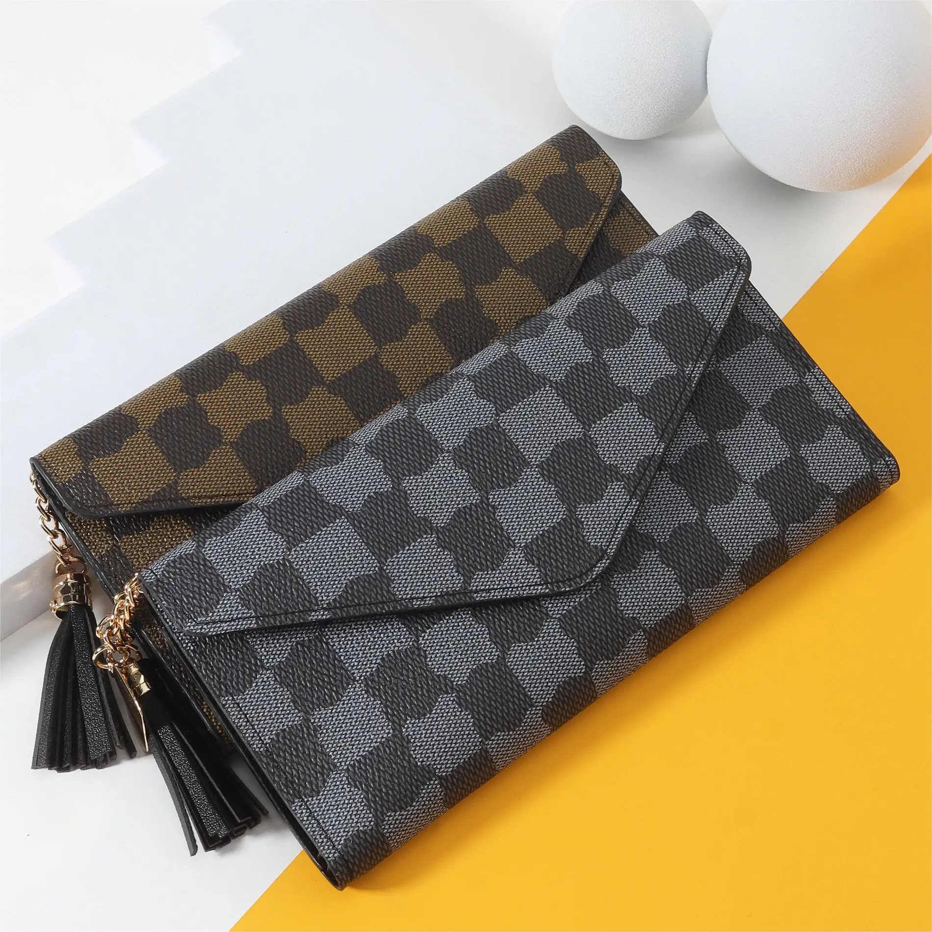Women's Long Zipper Wallet,Coin Purse,Trifold Multi-card Slot Tassel Decor Multi-functional Purse,Women's Elegant PU Leather Fol
