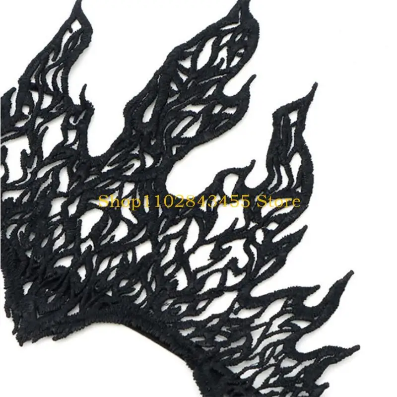 

49MC Фестивальная повязка на голову для взрослых, держатель для волос на Хэллоуин с кружевным пламенем в стиле барокко