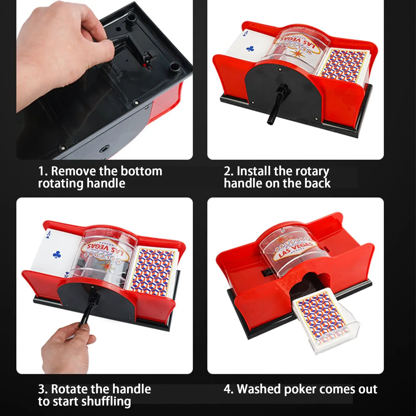 Manual Card Shufflers 2 Deck With Hand Crank Card Shufflers For Blackjack Poker Playing Card Dealer Machine