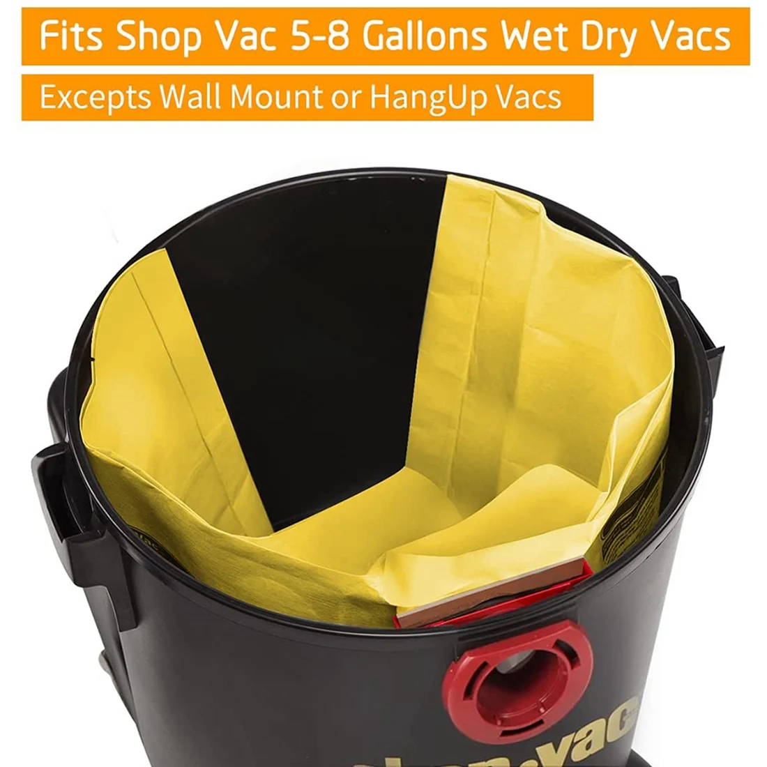 EQAZ-5-pack vacuümstoffilterzakken voor 5-8 gallon Shop Vac nat-droogstofzuigers, 90661 906-61 9066100   90671 9067100 ,Etc