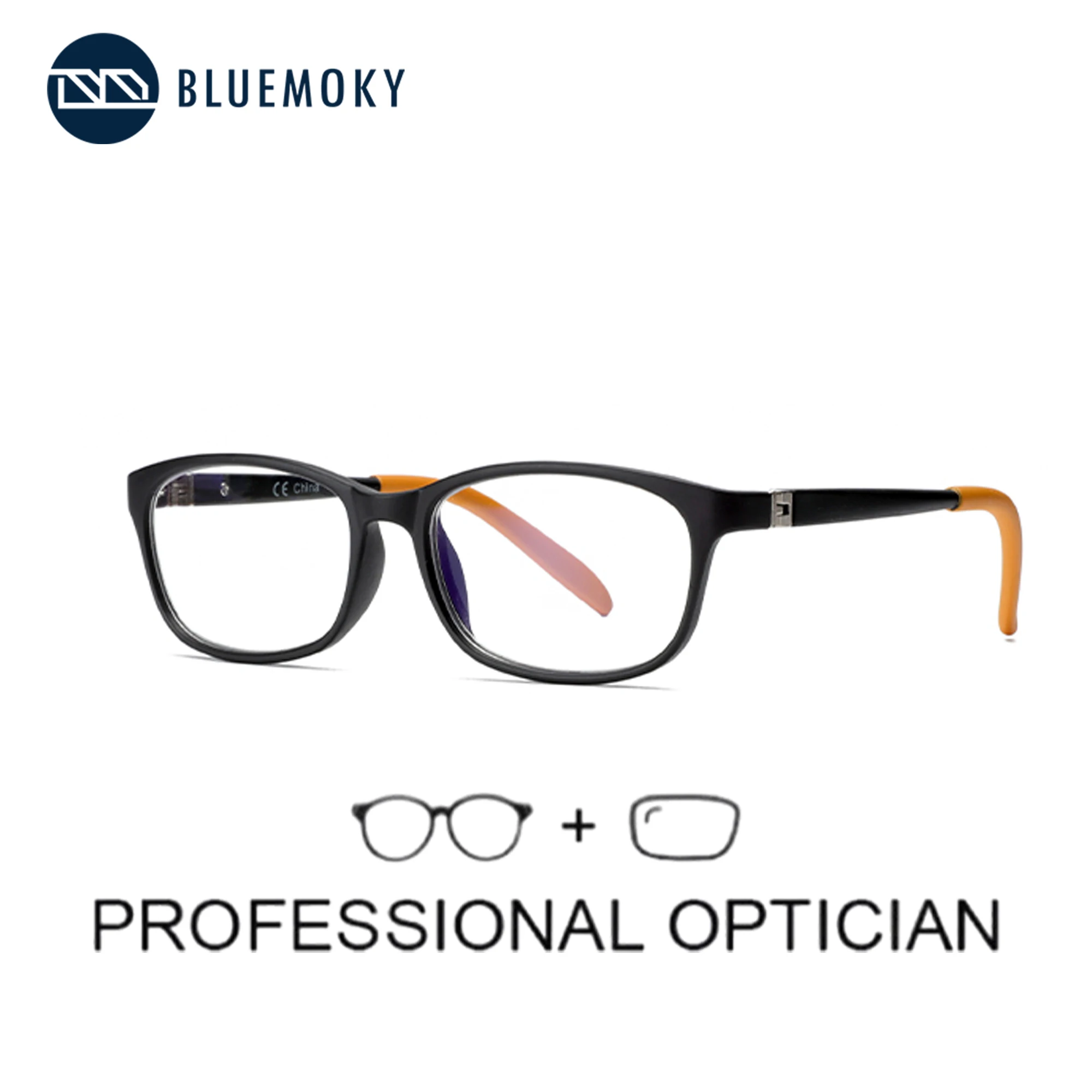BLUEMOKY Children Prescription Eyeglasses Anti Blue Light  TR90 Silicone Flexible Protective Optical Glasses For Boy Girl