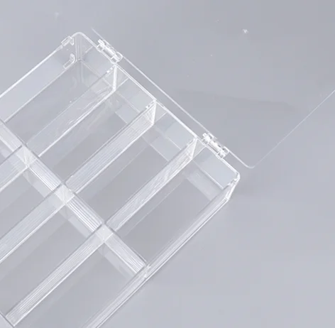 【BBS】 Caja de almacenamiento de modelo de coche a escala 1:64, estante de exhibición transparente con 8 ranuras, contenedor de almacenamiento a prueba de polvo para coche de juguete para colección de juguetes