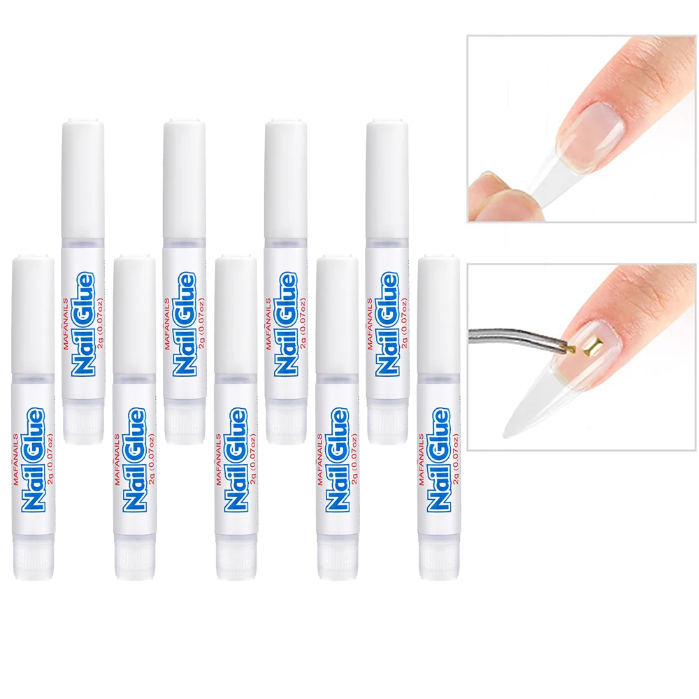 Mini pegamento para uñas postizas, adhesivo fuerte de piezas, puntas acrílicas para diamantes de imitación, extensiones de manicura rotas, 100/50/10 Net-2g