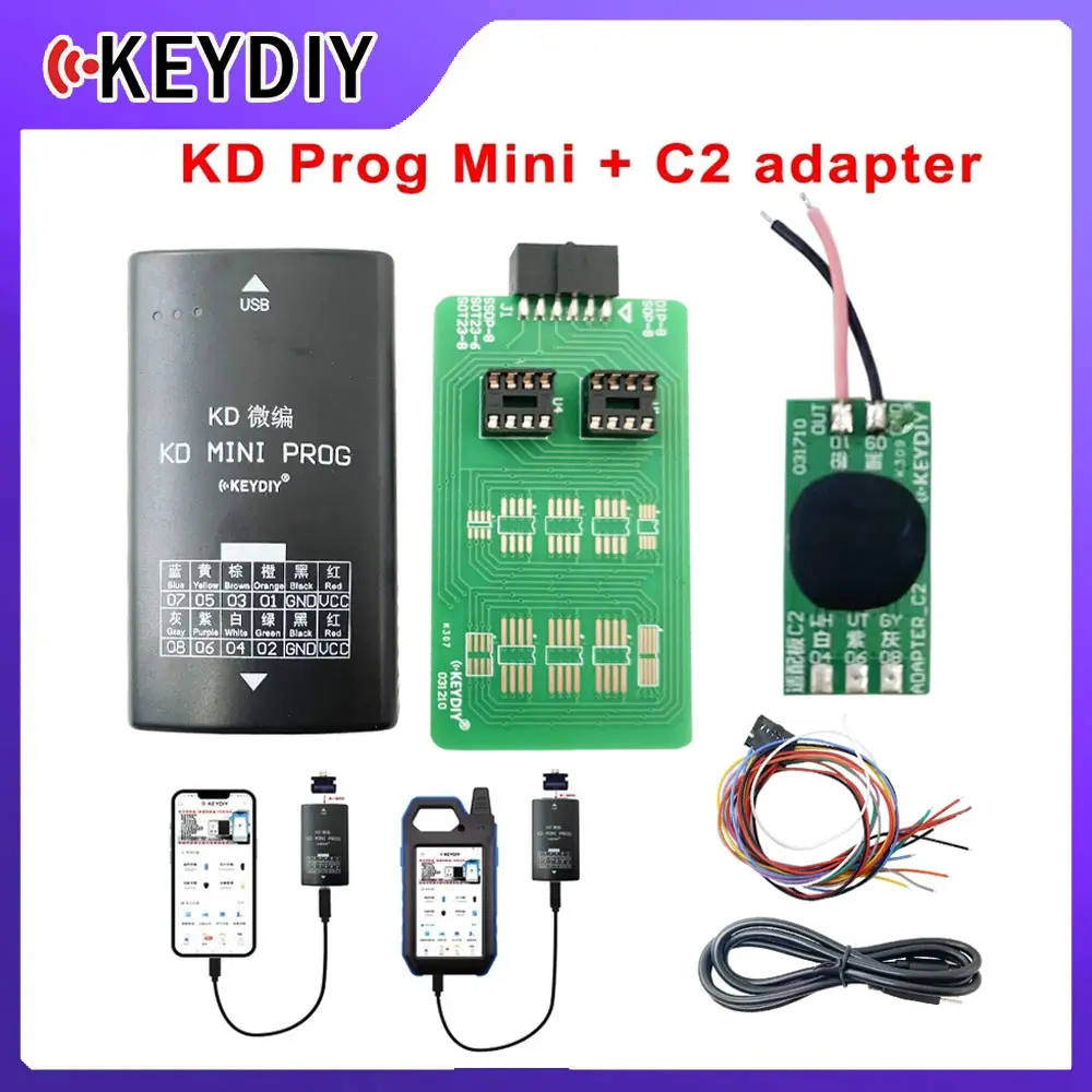 KEYDIY New Arrival KD PROG MINI for Reading Dashboard Data / C2 Adapter for VW MQB for All Keys Lost Working with KD MATE